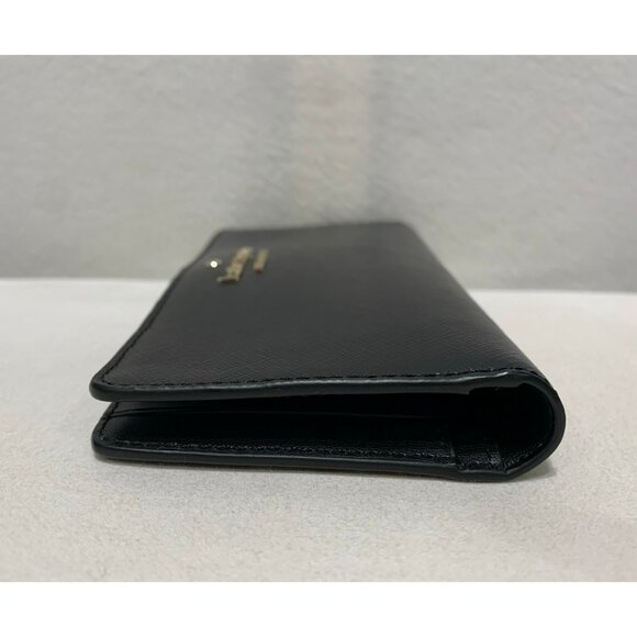 SOLD***Kate Spade Bifold Slim Wallet Black Snap Closure - Picture 5 of 11